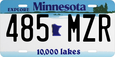 MN license plate 485MZR