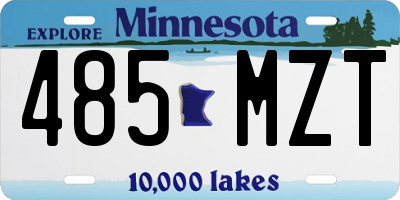 MN license plate 485MZT