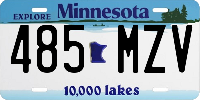 MN license plate 485MZV