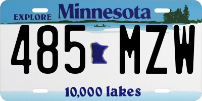 MN license plate 485MZW