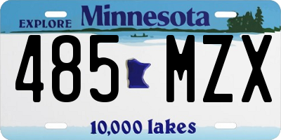 MN license plate 485MZX