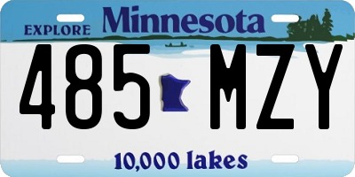 MN license plate 485MZY