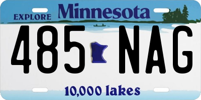 MN license plate 485NAG