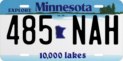 MN license plate 485NAH