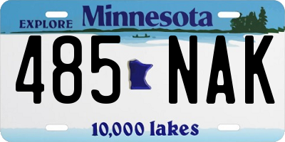 MN license plate 485NAK