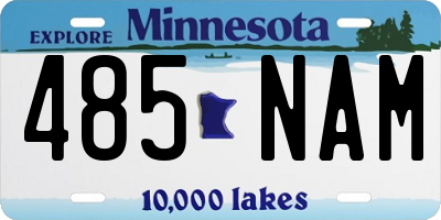 MN license plate 485NAM
