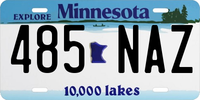 MN license plate 485NAZ