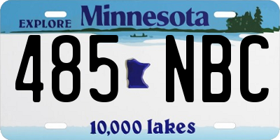 MN license plate 485NBC