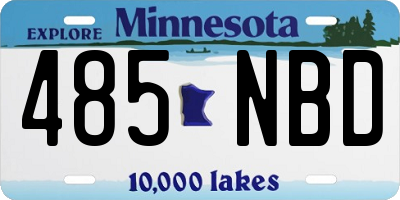 MN license plate 485NBD