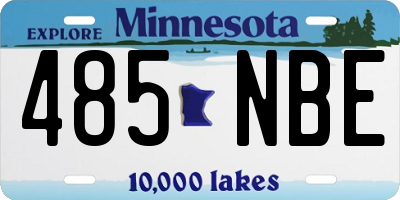 MN license plate 485NBE