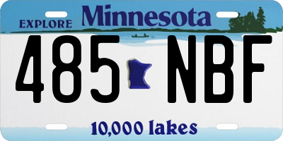 MN license plate 485NBF