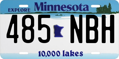 MN license plate 485NBH
