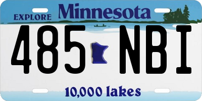 MN license plate 485NBI