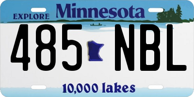 MN license plate 485NBL