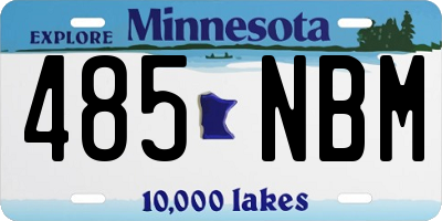 MN license plate 485NBM