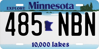 MN license plate 485NBN