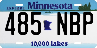 MN license plate 485NBP