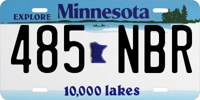 MN license plate 485NBR