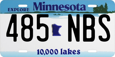 MN license plate 485NBS