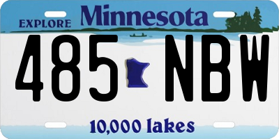 MN license plate 485NBW