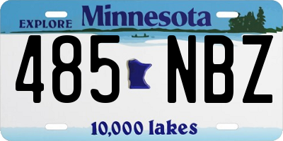 MN license plate 485NBZ