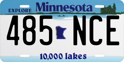 MN license plate 485NCE