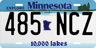 MN license plate 485NCZ