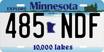 MN license plate 485NDF