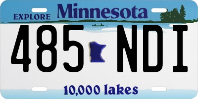 MN license plate 485NDI
