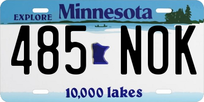 MN license plate 485NOK