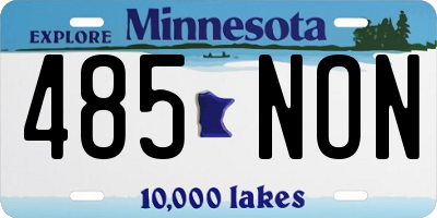 MN license plate 485NON