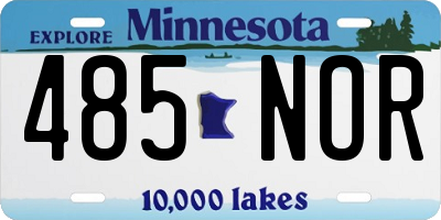 MN license plate 485NOR