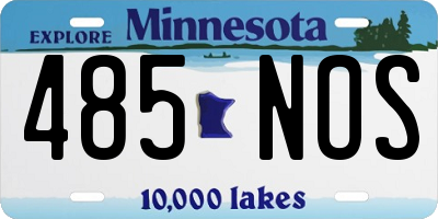 MN license plate 485NOS