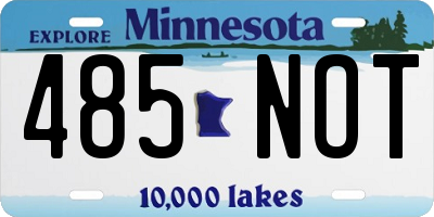 MN license plate 485NOT