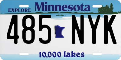 MN license plate 485NYK
