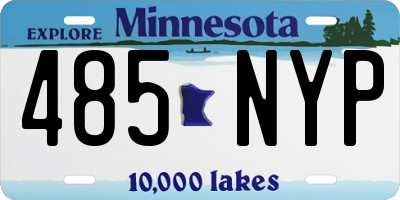 MN license plate 485NYP
