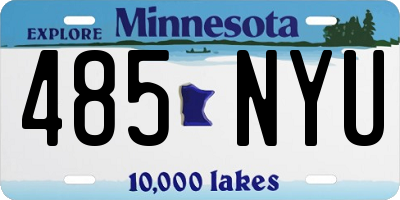 MN license plate 485NYU