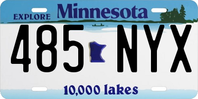 MN license plate 485NYX