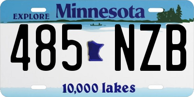 MN license plate 485NZB