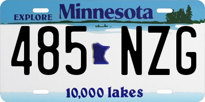 MN license plate 485NZG