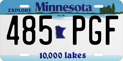 MN license plate 485PGF