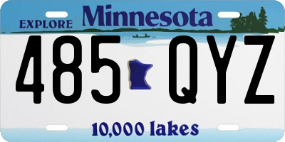 MN license plate 485QYZ