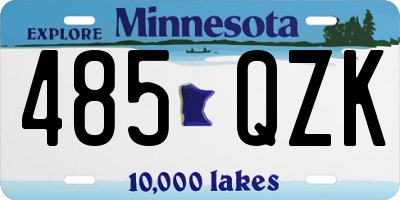 MN license plate 485QZK