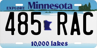 MN license plate 485RAC
