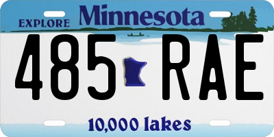 MN license plate 485RAE