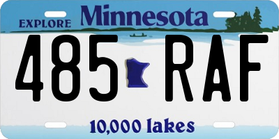 MN license plate 485RAF