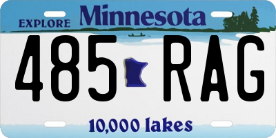 MN license plate 485RAG