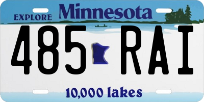 MN license plate 485RAI