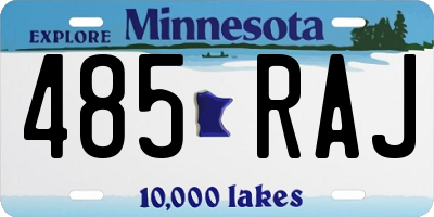 MN license plate 485RAJ