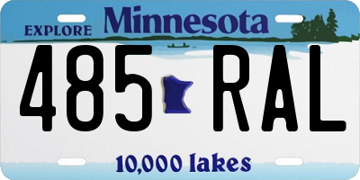 MN license plate 485RAL